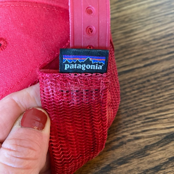 Red Patagonia Trucker Hat SnapBack Embroidered Patch - Picture 7 of 12
